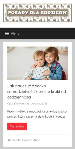 Anteprima del sito Porady Dla Rodziców, media di Polonia per articoli sponsorizzati