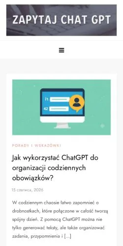 Anteprima del sito Zapytaj Chat GPT, media di Polonia per articoli sponsorizzati