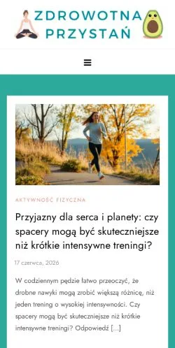 Podgląd witryny Zdrowotna Przystań, medium z kraju Polska do artykułów sponsorowanych