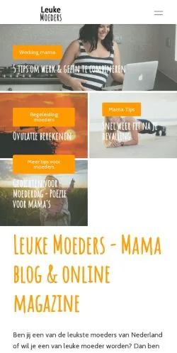 스폰서 기사용 네덜란드 매체 Leuke Moeders 사이트 미리보기