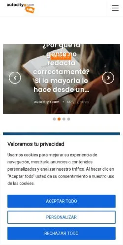 Forhåndsvisning av nettstedet Autocity, medium fra Mexico for sponsede artikler