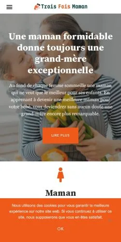 Anteprima del sito Trois Fois Maman, media di Francia per articoli sponsorizzati