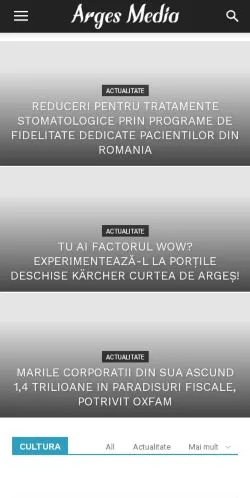 Anteprima del sito Argesmedia, media di Romania per articoli sponsorizzati
