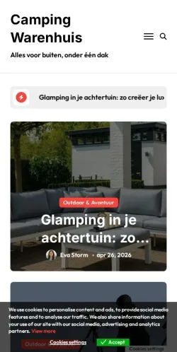 Anteprima del sito Camping Warenhuis, media di Paesi Bassi per articoli sponsorizzati