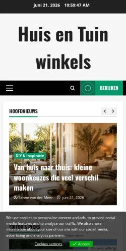 Anteprima del sito Huis en Tuin winkels -, media di Paesi Bassi per articoli sponsorizzati