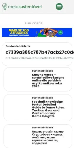 Podgląd witryny Meio Sustentável, medium z kraju Brazylia do artykułów sponsorowanych