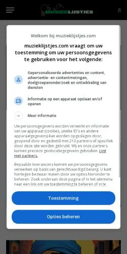 Anteprima del sito Muzieklijstjes, media di Stati Uniti per articoli sponsorizzati