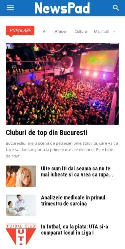 Anteprima del sito NewsPad, media di Romania per articoli sponsorizzati
