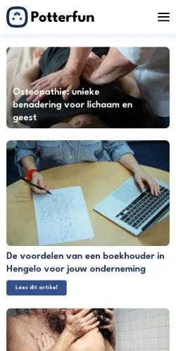 Voorbeeld van de site Potterfun, medium uit Nederland voor gesponsorde artikelen