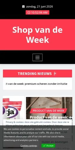 Anteprima del sito Shop van de Week -, media di Paesi Bassi per articoli sponsorizzati