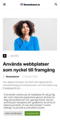 Anteprima del sito Busenskan, media di Svezia per articoli sponsorizzati
