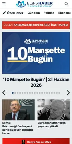 Anteprima del sito Elips Haber, media di Turchia per articoli sponsorizzati
