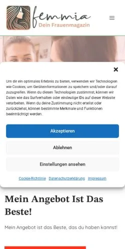 Anteprima del sito Femmia, media di Germania per articoli sponsorizzati