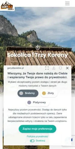 Anteprima del sito Góry dla Ciebie, media di Polonia per articoli sponsorizzati