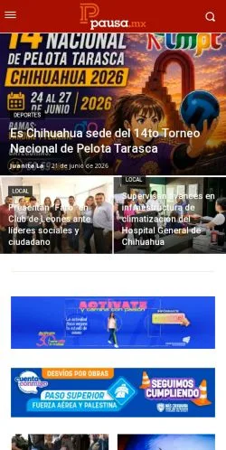 スポンサード記事向けのメキシコメディア、Noticias Chihuahua Pausaのサイトプレビュー