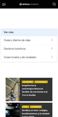 Anteprima del sito Sevilla Disonante, media di Spagna per articoli sponsorizzati