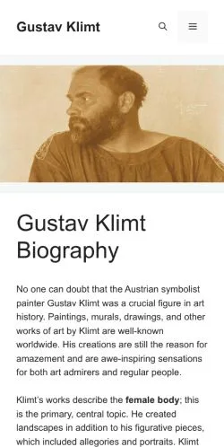 Forhåndsvisning af Gustav Klimt Biography, medie fra USA til sponsorerede artikler