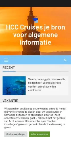 Podgląd witryny HCC Cruises, medium z kraju Holandia do artykułów sponsorowanych