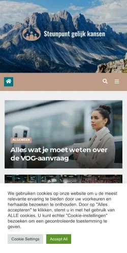 Podgląd witryny Steunpunt Gelijke Kansen, medium z kraju Belgia do artykułów sponsorowanych