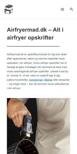 Anteprima del sito Airfryermad, media di Danimarca per articoli sponsorizzati