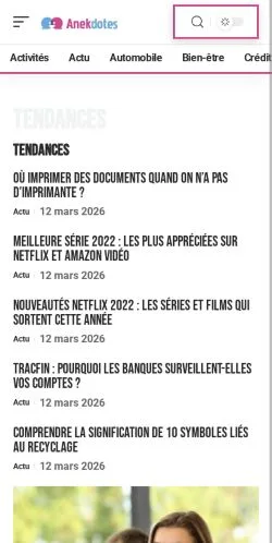 Pré-visualização do site Anekdotes, meio de França para artigos patrocinados