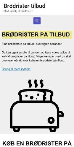 Podgląd witryny Brødrister Tilbud, medium z kraju Dania do artykułów sponsorowanych