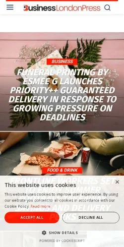 Anteprima del sito Business London Press, media di Regno Unito per articoli sponsorizzati