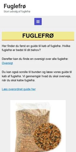 Aperçu du site Fuglefrø, média de Danemark pour articles sponsorisés