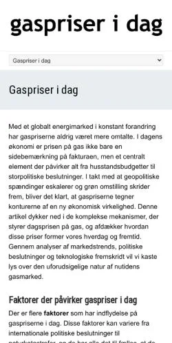 Anteprima del sito Gaspriser I Dag, media di Danimarca per articoli sponsorizzati