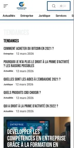 Anteprima del sito Génération Entreprise, media di Francia per articoli sponsorizzati