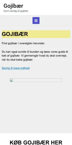 Anteprima del sito gojibær, media di Danimarca per articoli sponsorizzati
