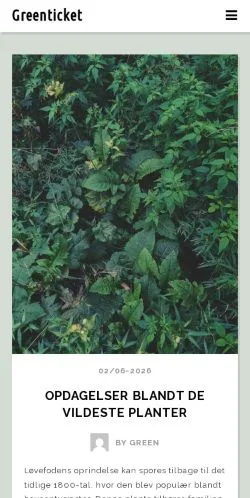 Preview of the Greenticket website, a media outlet in Denmark for sponsored articles
