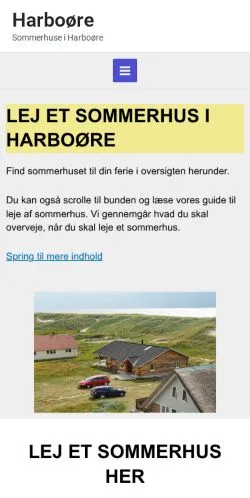 Anteprima del sito Harboøre Sommerhus, media di Danimarca per articoli sponsorizzati