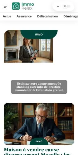 Anteprima del sito Immo Relax, media di Francia per articoli sponsorizzati