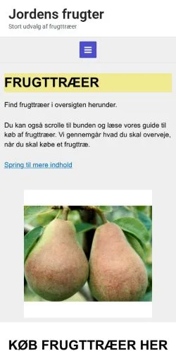 Anteprima del sito Jordens Frugter, media di Danimarca per articoli sponsorizzati