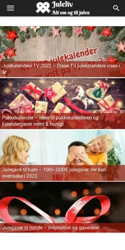 Anteprima del sito Juleliv, media di Danimarca per articoli sponsorizzati