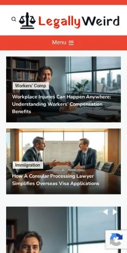 Sponsorlu makaleler için Amerika Birleşik Devletleri medyası Legally Weird sitesinin önizlemesi