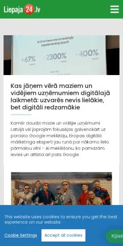 Podgląd witryny Liepāja Pilseta24, medium z kraju Łotwa do artykułów sponsorowanych
