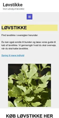 Anteprima del sito Løvstikke, media di Danimarca per articoli sponsorizzati