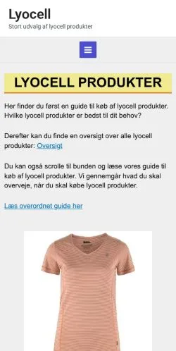 Preview of the Lyocell website, a media outlet in Denmark for sponsored articles