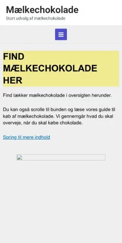Podgląd witryny Mælkechokolade, medium z kraju Dania do artykułów sponsorowanych