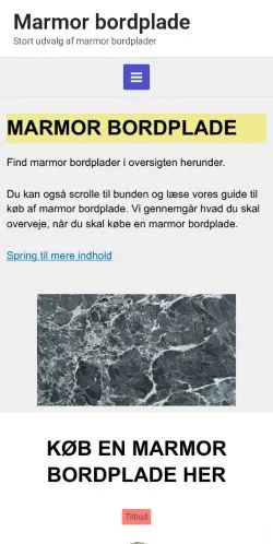 스폰서 기사용 덴마크 매체 Marmor Bordplade 사이트 미리보기