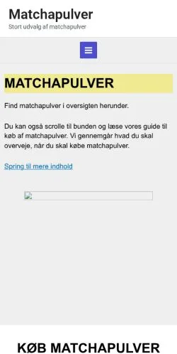スポンサード記事向けのデンマークメディア、Matchapulverのサイトプレビュー