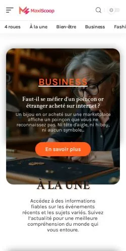 スポンサード記事向けのフランスメディア、MaxiScoopのサイトプレビュー
