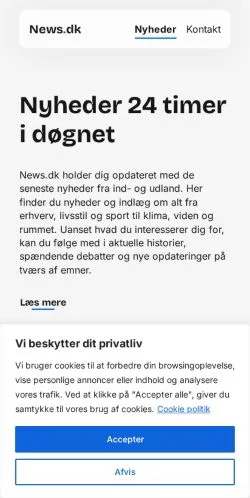 Aperçu du site News, média de Danemark pour articles sponsorisés