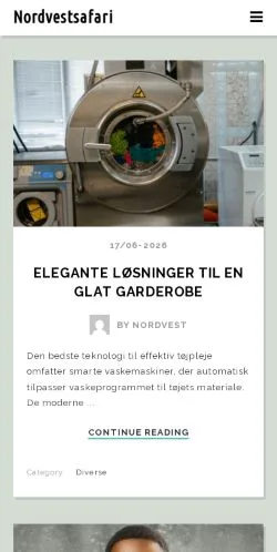 스폰서 기사용 덴마크 매체 Nordvestsafari 사이트 미리보기