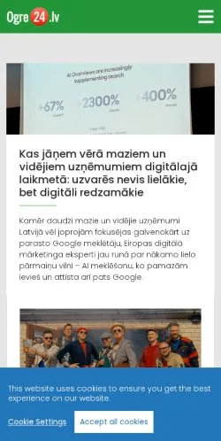 Anteprima del sito Ogre Pilseta24, media di Lettonia per articoli sponsorizzati