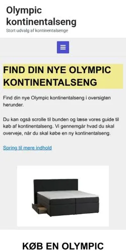 スポンサード記事向けのデンマークメディア、Olympic Kontinentalsengのサイトプレビュー