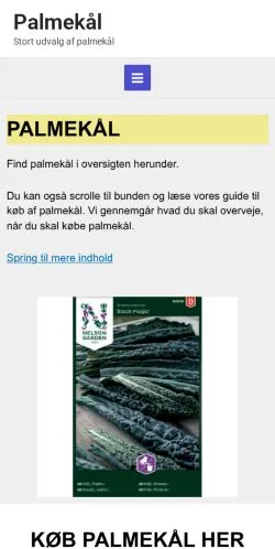 Podgląd witryny Palmekål, medium z kraju Dania do artykułów sponsorowanych