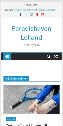 Anteprima del sito Paradishaven Lolland, media di Danimarca per articoli sponsorizzati